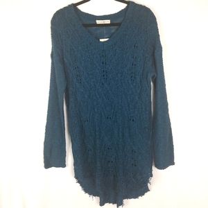 Altar'd State Oakland Cable Knit Distressed Hem